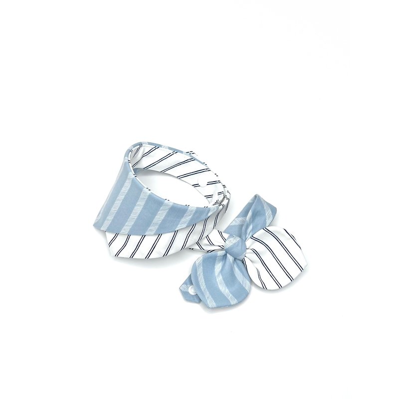 Breeze_pet scarf/bow tie - Collars & Leashes - Cotton & Hemp Blue
