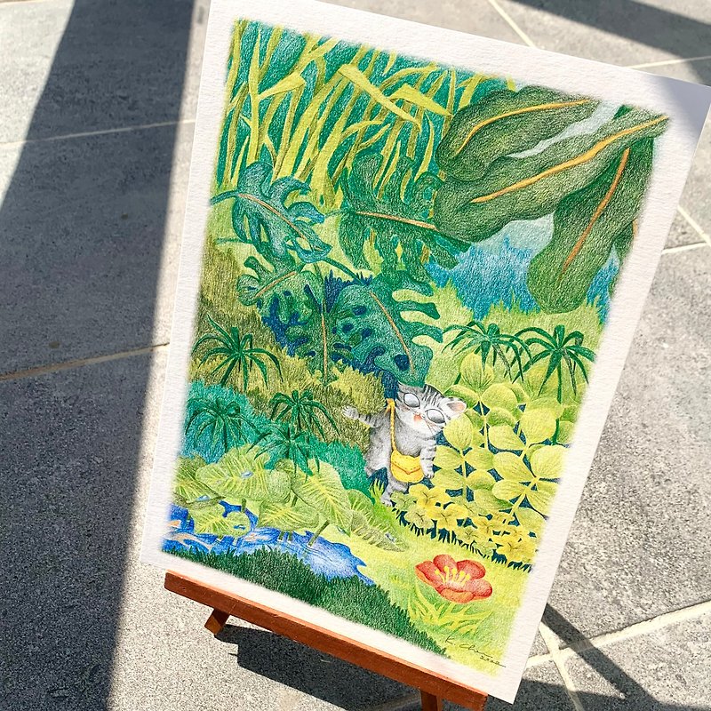 [Original Illustration A4 Copy Painting] Little Flowers of Life Series - Jungle - การ์ด/โปสการ์ด - กระดาษ 