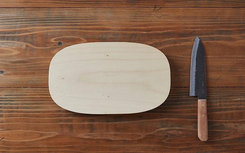 Blacksmith's knife + ginkgo tree oval board - Cookware - Other Metals Silver