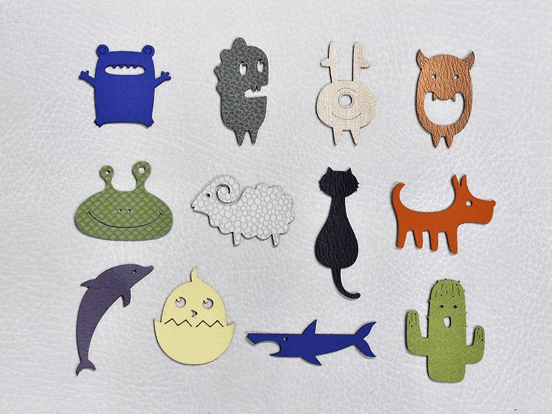 PU Leather Sticker, Set of 8 Items, Waterproof Sticker,Little Little Monster