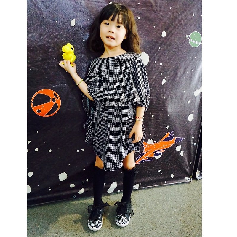 kid dress little girl's one-neck cloak dress-little (sleeve length can be adjusted) - Other - Polyester Multicolor