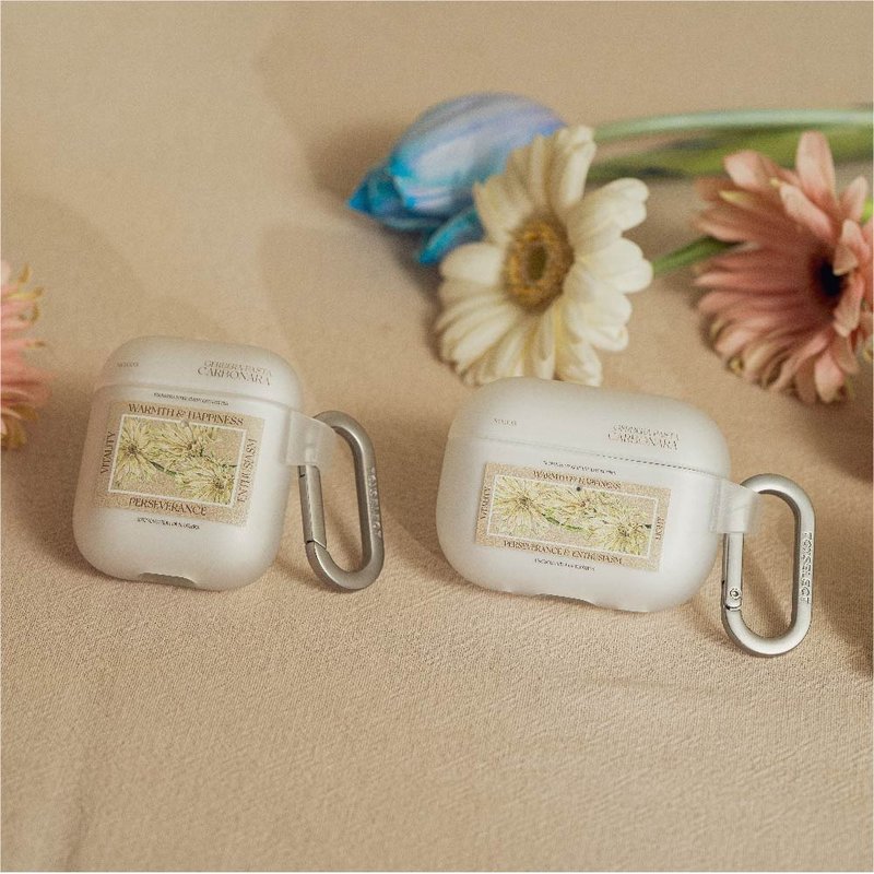 Wave Flower Art Warm Yang Curling Chrysanthemum Strong Anti-fall AirPods Protective Case - ที่เก็บหูฟัง - พลาสติก หลากหลายสี