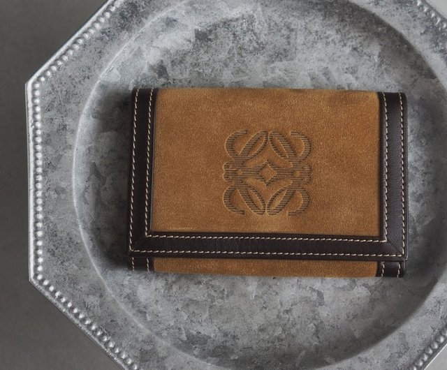 LOEWE ロエベ　キーケース　スエード アナグラムロゴ　ベージュ　ブラウン LOEWE ロエベ アナグラム キーケース スエード ブラウン