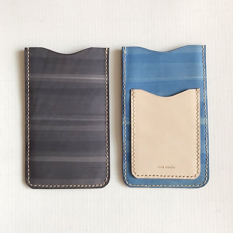 Phone case│Single card layer│iPhone8│phone case - Phone Cases - Genuine Leather Blue