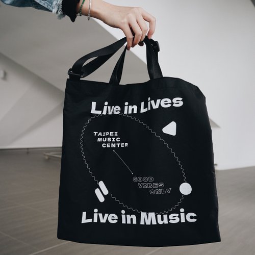 臺北流行音樂中心 北流托特包 Live in Lives, Live in Music. | 黑色