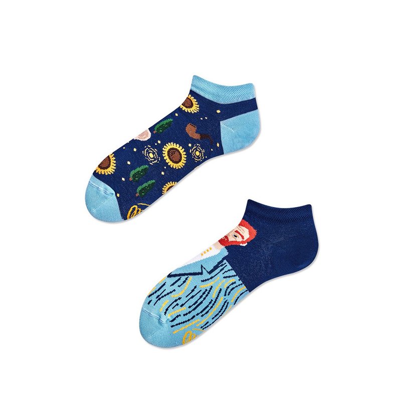 True Vincent Mismatched Adult Low Sock - Socks - Cotton & Hemp Blue