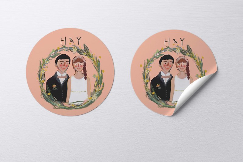 Wedding small things like face painting round stickers 40pcs - Stickers - Paper 