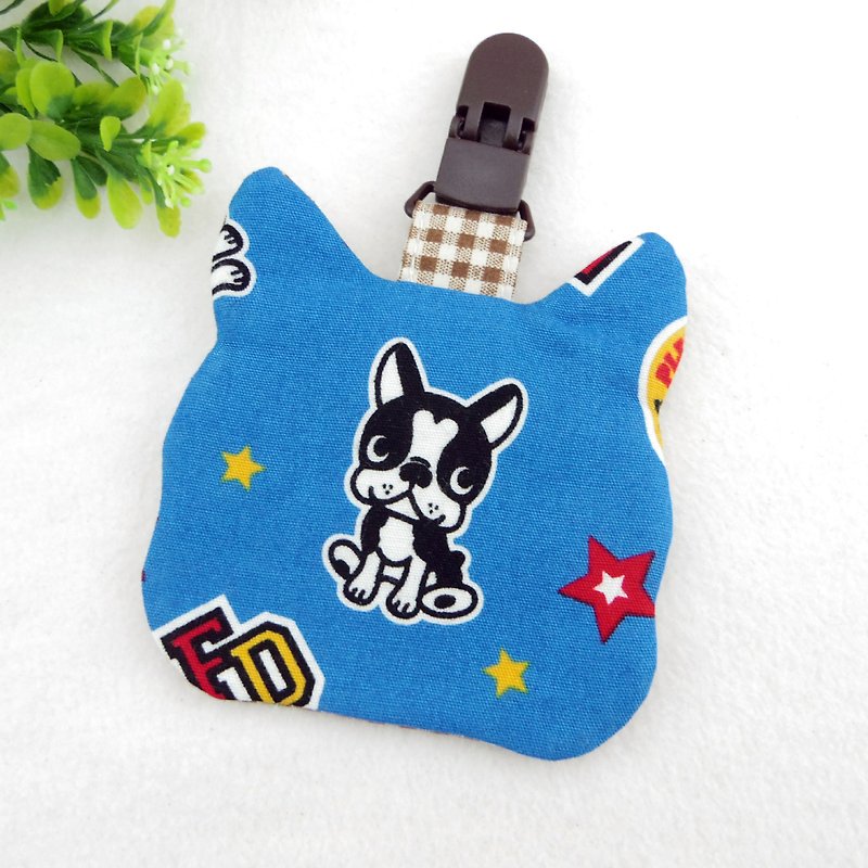 The dog comes rich. French Bulldog. Dog modeling peace symbol bag (can increase 40 embroidered name) - Bibs - Cotton & Hemp Blue
