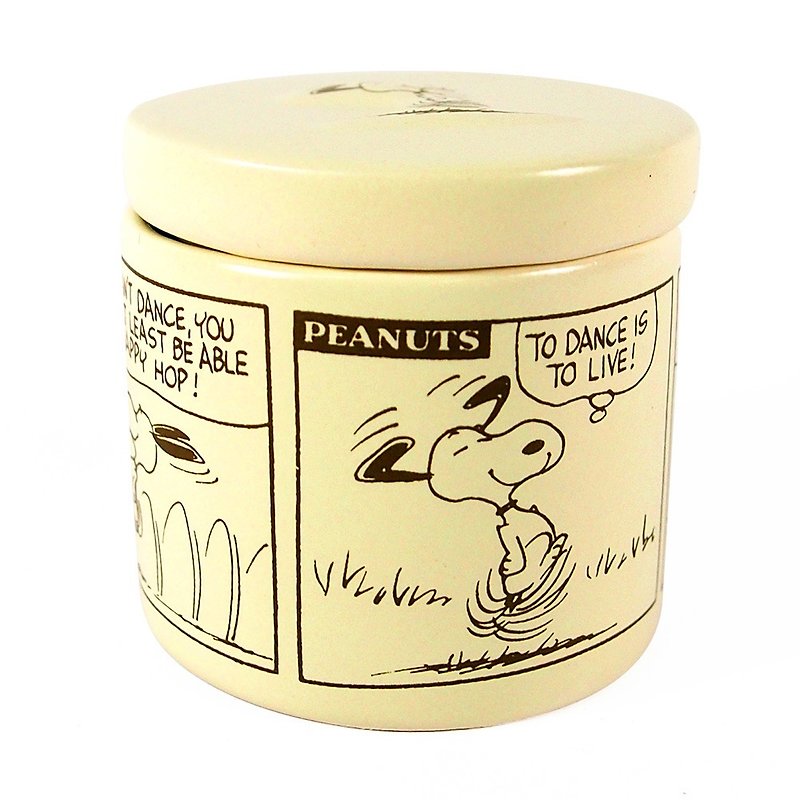 Snoopy round collection box [Hallmark-Peanuts Snoopy ornaments] - Storage - Pottery Khaki