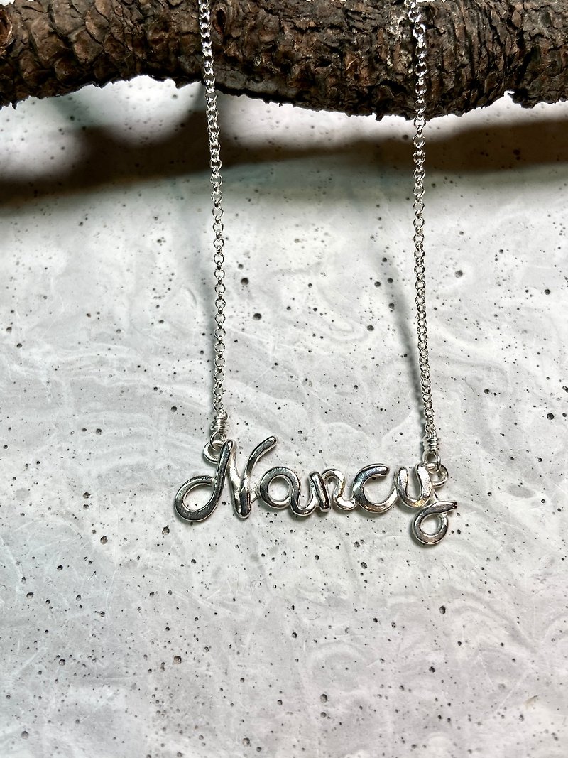 เงินแท้ สร้อยคอ - Sylvia original handmade sterling silver name necklace can be customized letters
