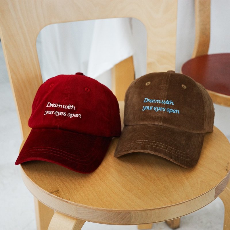 Dream embroidered corduroy hat - Hats & Caps - Cotton & Hemp Multicolor