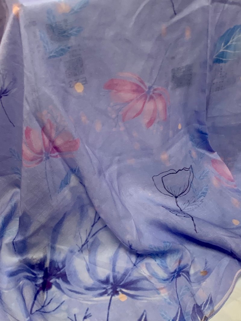 花語Me Time系列 藍紫色 絲巾 - 絲巾 - 棉．麻 