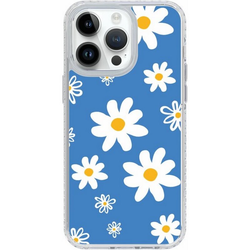 創意系列午夜洋甘菊 iPhone16 SamsungS25氣墊標準防摔鏡面手機殼 - 手機殼/手機套 - 塑膠 多色