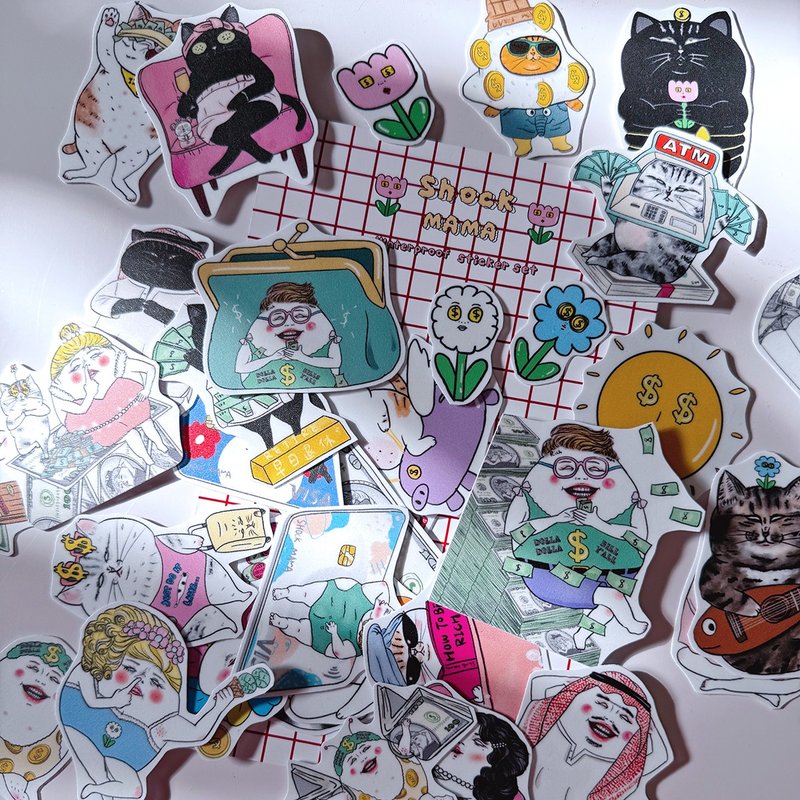 早日退休俱樂部 防水貼紙組 30入 - 貼紙 - 紙 多色