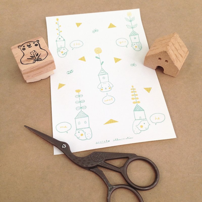 DIY from scrapbooking paper - house good friend - Stickers - Paper 