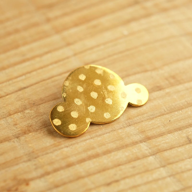 brass brooch family dot B002 - Brooches - Other Metals Gold