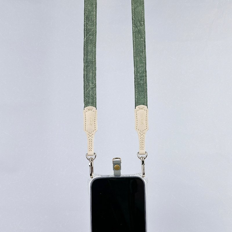 Double buckle strap - comfortable 1.8cm - green moss - breathable, dirt-resistant and individual - เชือก/สายคล้อง - วัสดุอื่นๆ หลากหลายสี