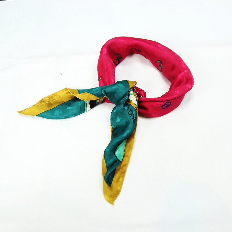 Tsubasa.Y vintage horseshoe scarf with silk scarf, silk scarf 003 - Scarves - Silk 
