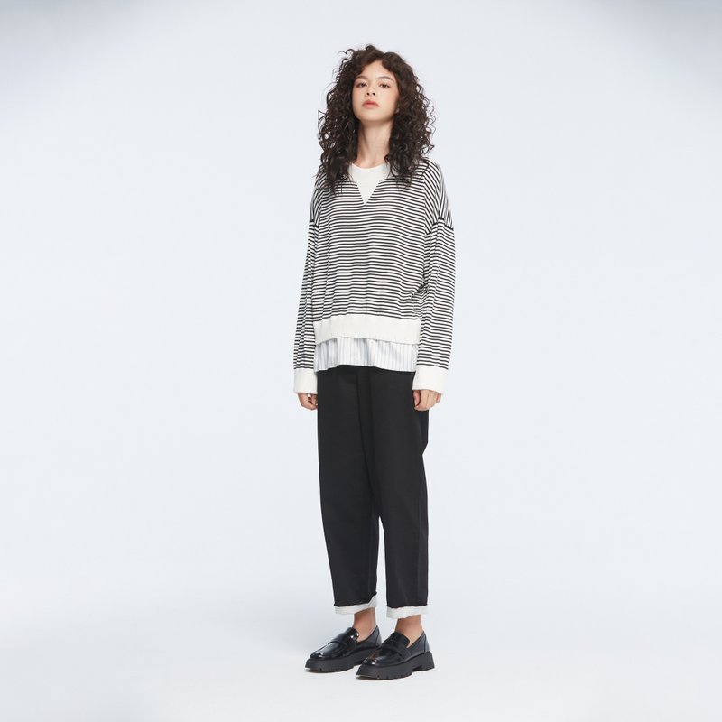 10 MOOn Black Reversible Cropped Pants - Women's Pants - Cotton & Hemp Black