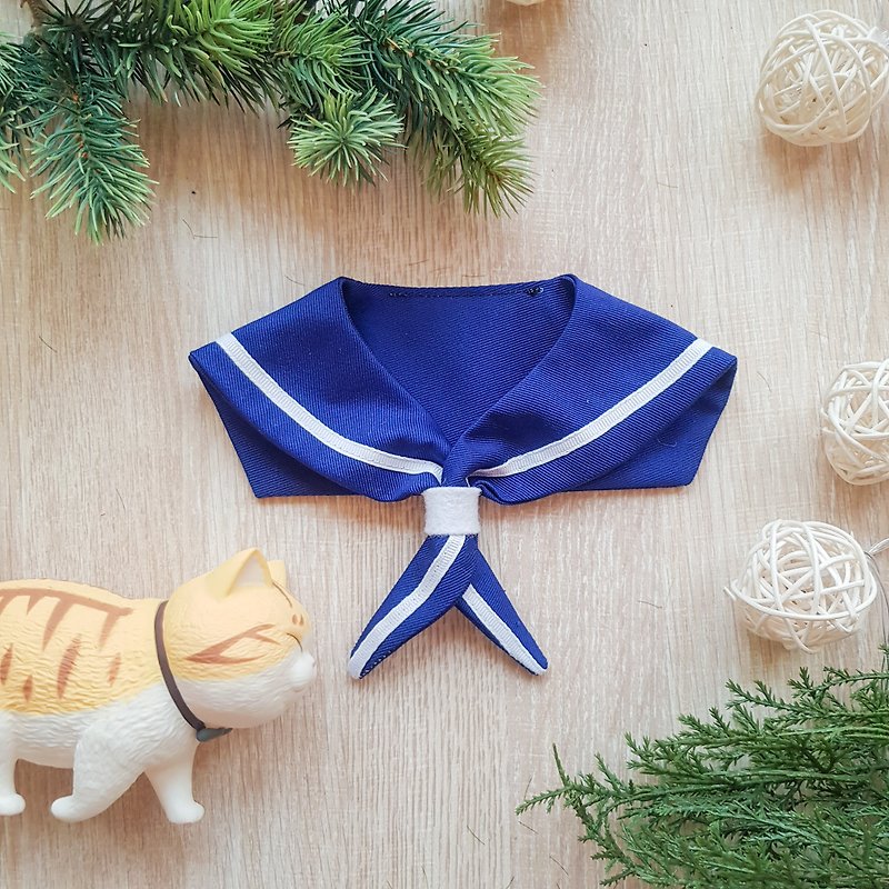 寵物水手領巾* 海軍藍 - 寵物衣服 - 棉．麻 藍色