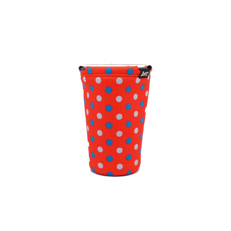 BLR 嬰兒推車杯架 gogoro 飲料架 紅底 水玉 WD119 - 杯袋/飲料提袋 - 聚酯纖維 紅色