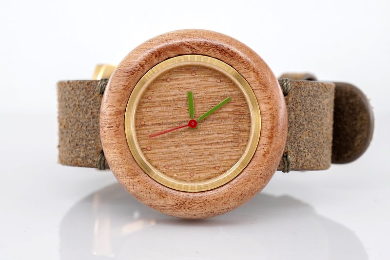 【Idodan】原木腕錶 - 相思白千層 (綠錶帶) - 男錶/中性錶 - 木頭 綠色