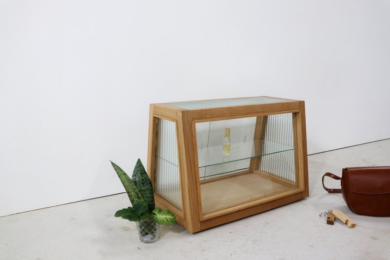 Solid wood display cabinet | dessert cabinet | Begonia flower. Flat glass window - เฟอร์นิเจอร์อื่น ๆ - ไม้ 