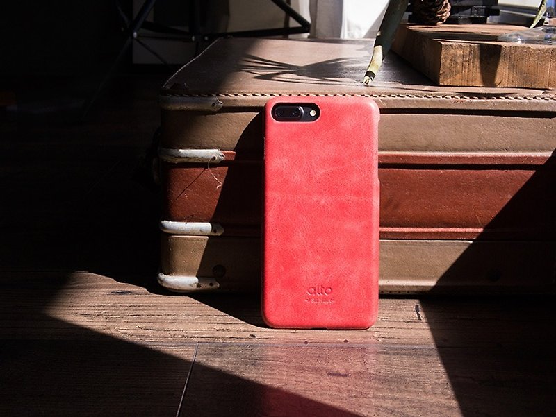 alto 真皮手機殼背蓋 iPhone 7/8 Plus 5.5吋 Original - 珊瑚紅 - 手機殼/手機套 - 真皮 紅色