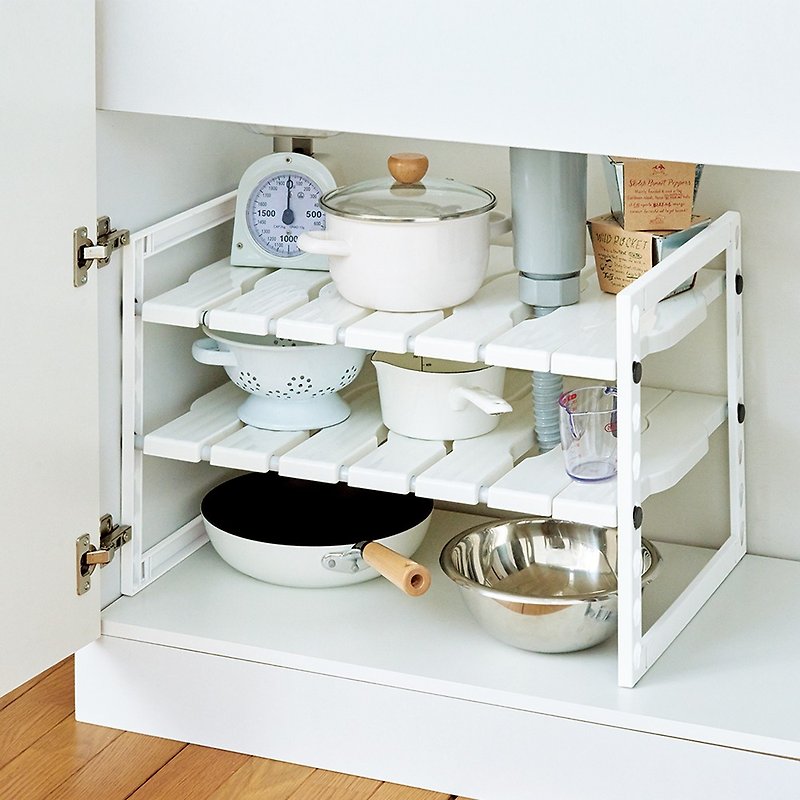 Japan Tianma Japanese-made kitchen sink retractable storage shelf (widened type) - กล่องเก็บของ - สแตนเลส 