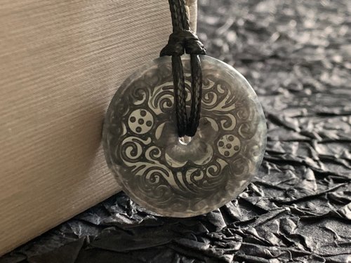 淳玉晶品坊 快速出貨 天然A貨緬甸玉翡翠 烏雞種雕花平安扣 開運 保平安