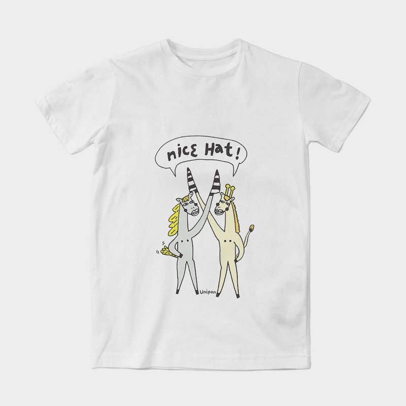 中性短袖T-Shirt Nice Hat by UNIPON | A050UT002 - 女 T 恤 - 棉．麻 