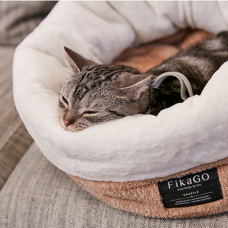 【貓物嚴選】Soufflé 舒芙蕾 寵物窩 貓窩 貓床 遊戲床 - 寵物床墊/床褥 - 聚酯纖維 卡其色