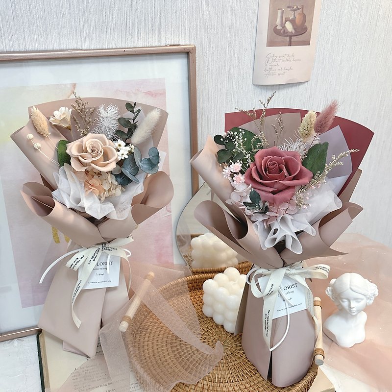 [One Rose Daily Bouquet] Customized Preserved Flowers for Valentine's Day Wedding Dried Flowers for Mother's Day - Dried Flowers & Bouquets - Plants & Flowers Multicolor