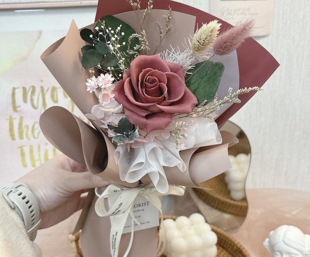 バラのデイリーブーケ1本】バレンタインデー・ウェディング用オーダー