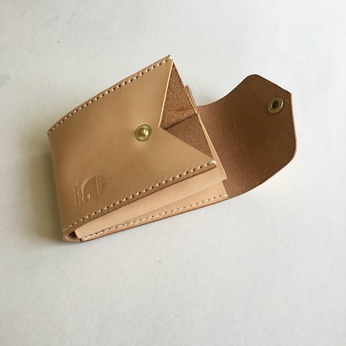 Q.Leather handmade 原色獨特品味植鞣真皮三層名片包/名片夾/卡片夾/卡片套/獨特/多層/商務
