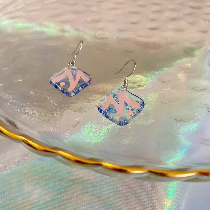 Little Graffiti | Kiln Fired Glass Earrings - Earrings & Clip-ons - Glass Transparent