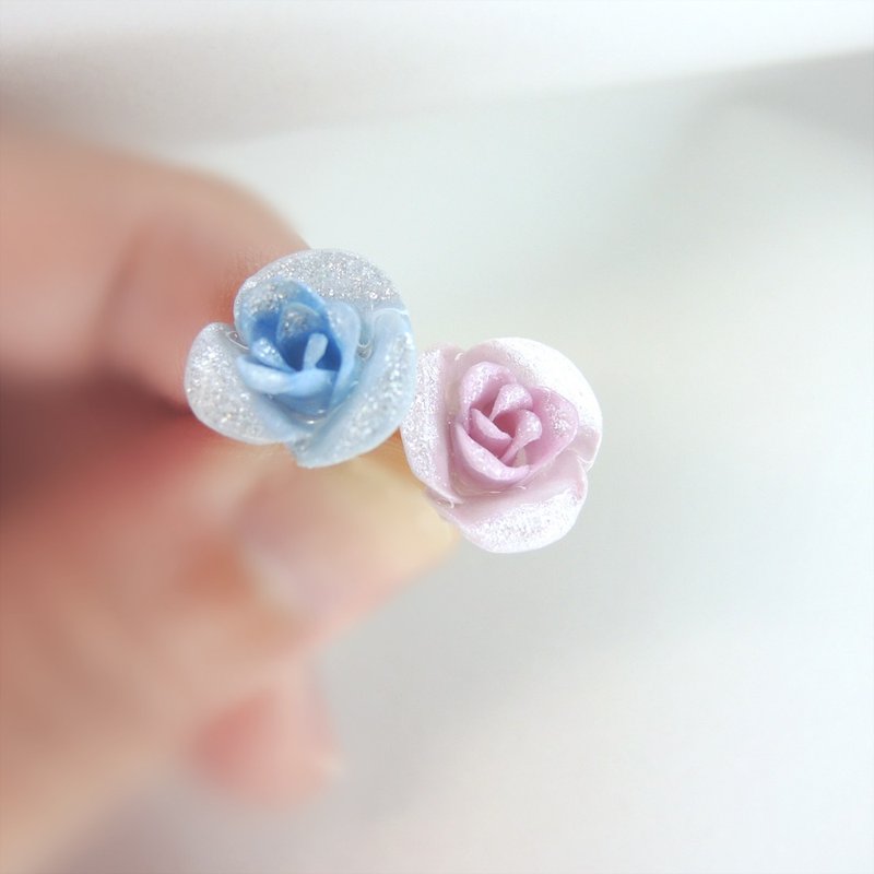 Rose series 2/ear needle/ Clip-On - ต่างหู - วัสดุอื่นๆ หลากหลายสี