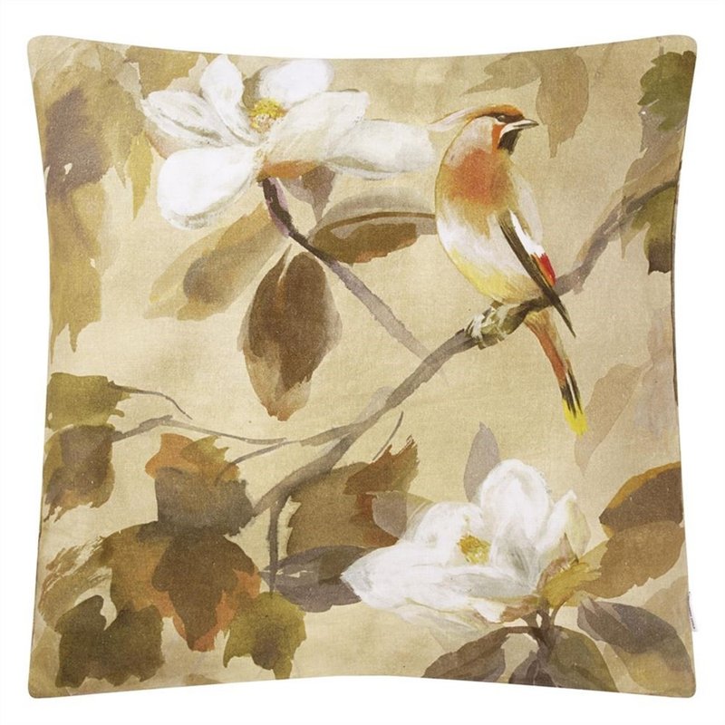 British Throw Pillow/Cushion Maple Tree Sepia - 55x55cm - Pillows & Cushions - Linen Yellow