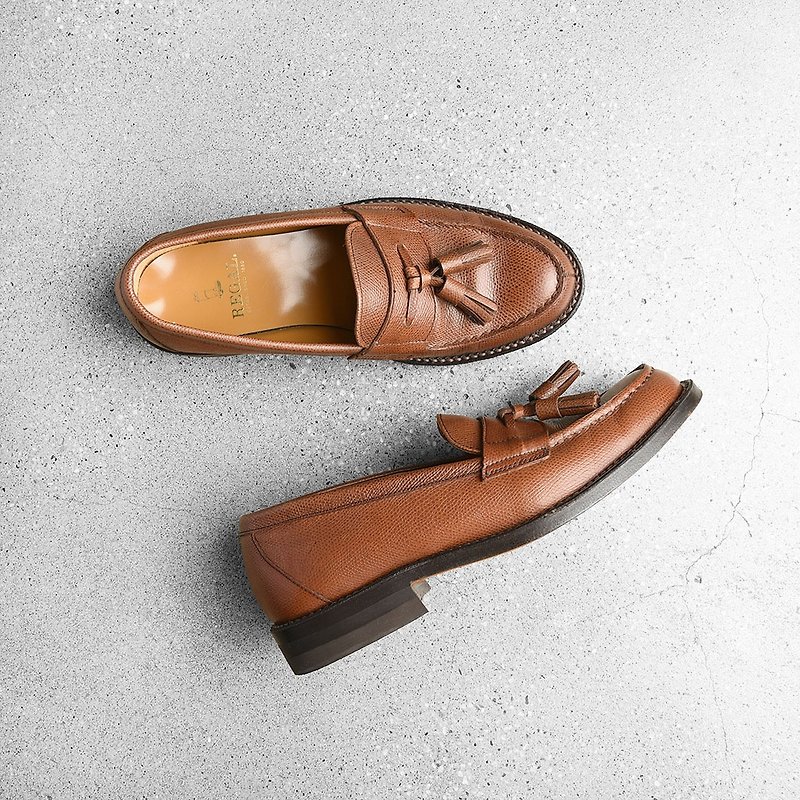 REGAL Tassel Loafer - Men's Oxford Shoes - Genuine Leather Brown