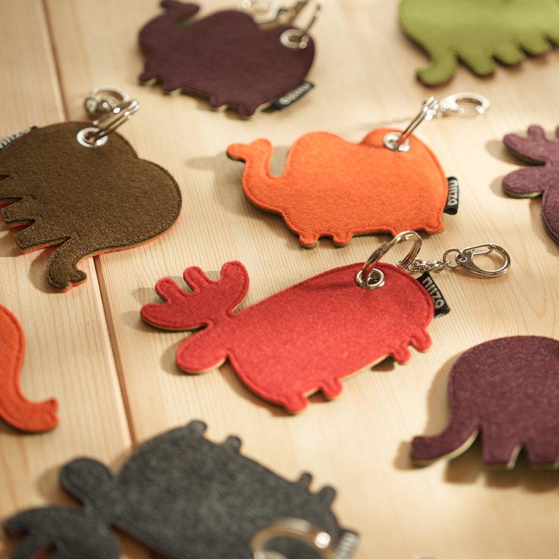 【聖誕限量】不織布可愛動物吊飾 (麋鹿、駱駝、大象、綿羊) - 鎖匙扣/鎖匙包 - 棉．麻 多色