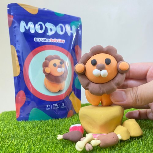 MODOH Clay 墨朵黏土 DIY 手作包 Mini小動物【鬆軟獅】墨朵單品 超輕黏土組