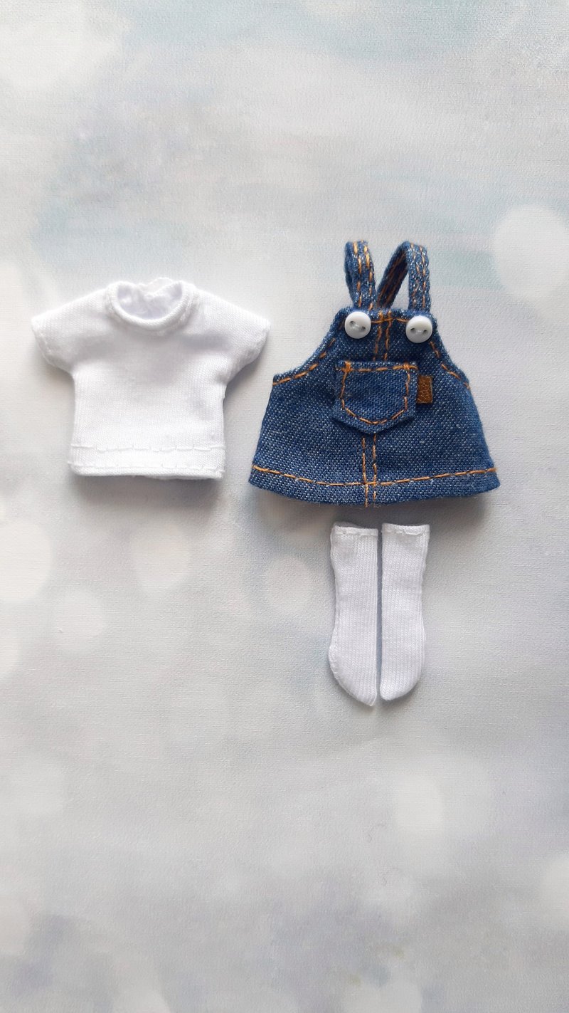 Denim dress for dolls - 其他 - 棉．麻 藍色