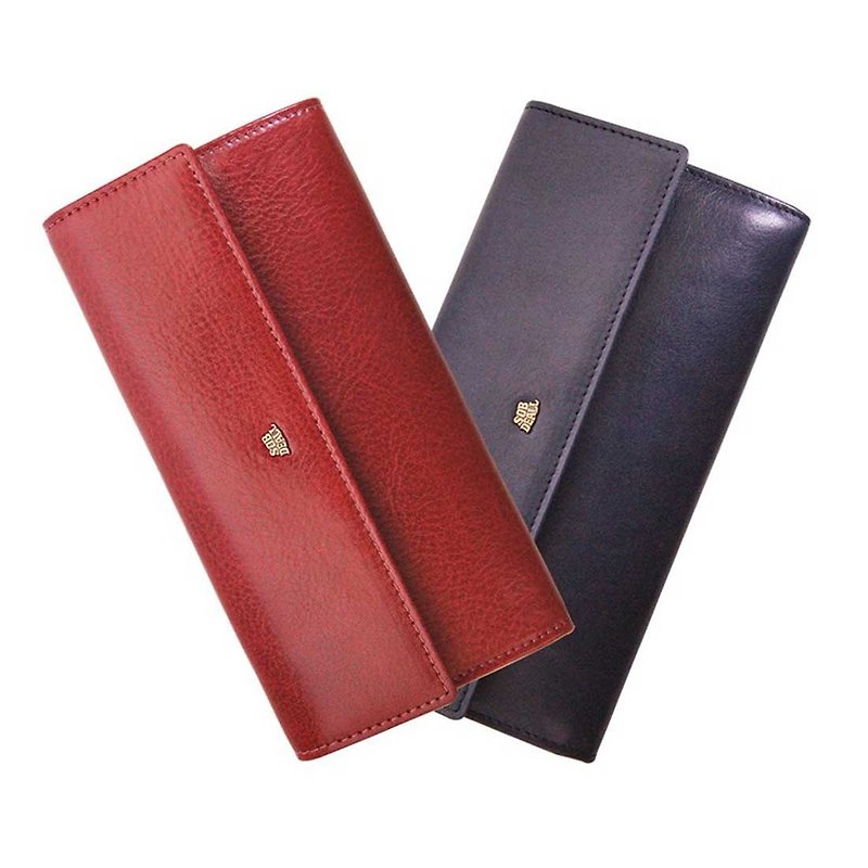 Classic special color multi-function long clip - Wallets - Genuine Leather Red