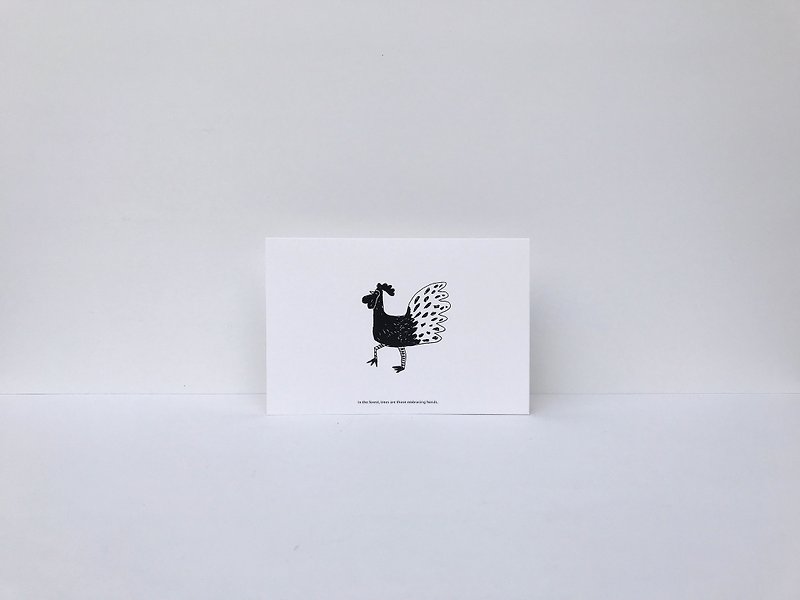 | 雞 | 森林燦燦萬用卡片 |附信封 - 卡片/明信片 - 紙 黑色