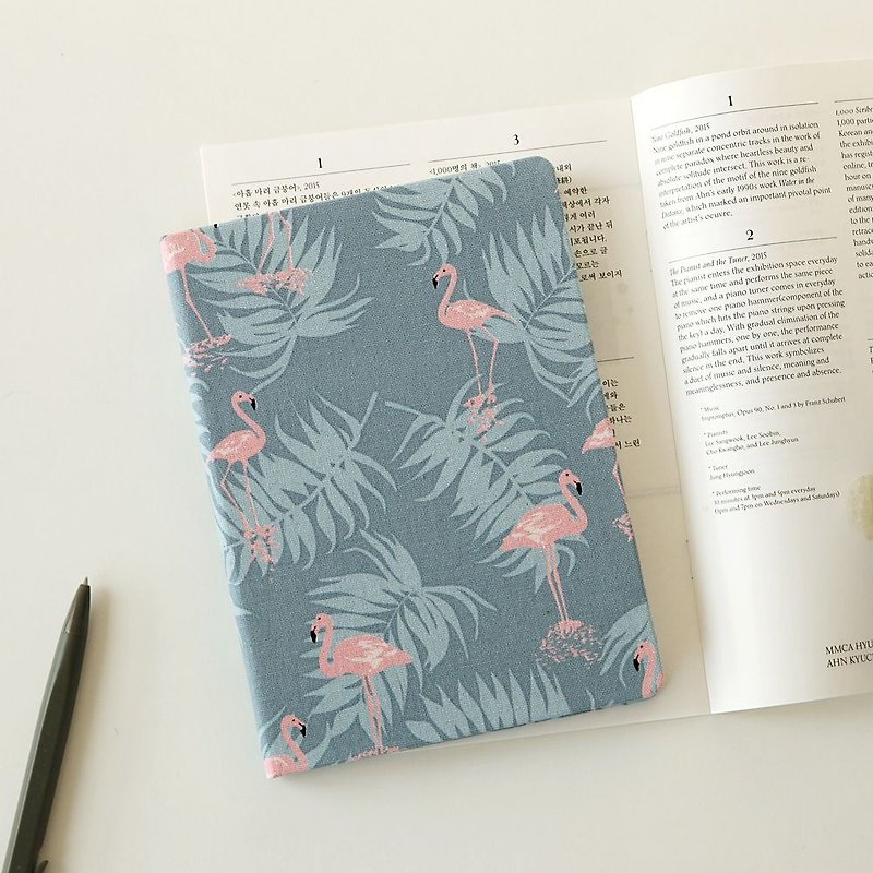 Dailylike - Texture Post Cover Blank Notebook - 02 Red Crane, E2D28567 - สมุดบันทึก/สมุดปฏิทิน - กระดาษ สีน้ำเงิน