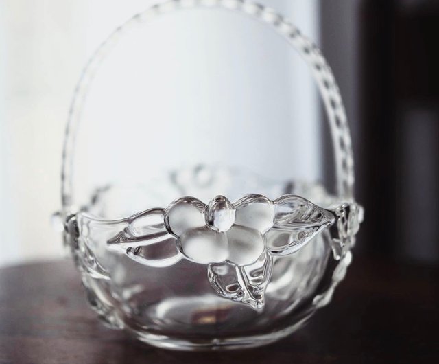 ヴィンテージ ドイツ製 Waltherglas ガラスバスケット/フルーツプレート - ショップ shroom 皿・プレート - Pinkoi