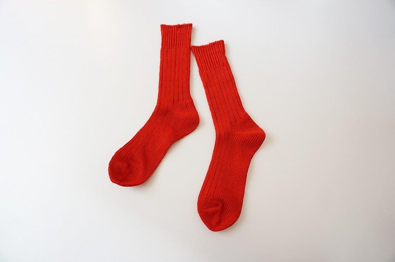 Linen 100% original socks RED - 襪子 - 棉．麻 紅色