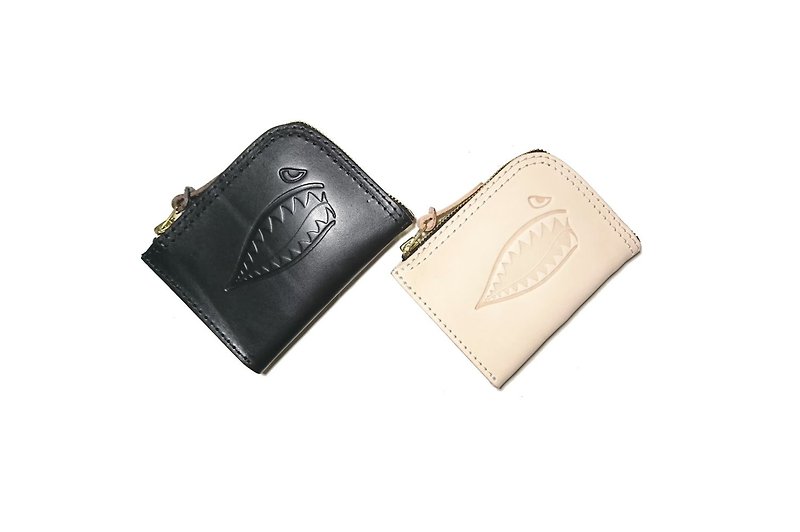 Flying tiger short zipper wallet-Flying tiger short zipper wallet - Wallets - Genuine Leather Black