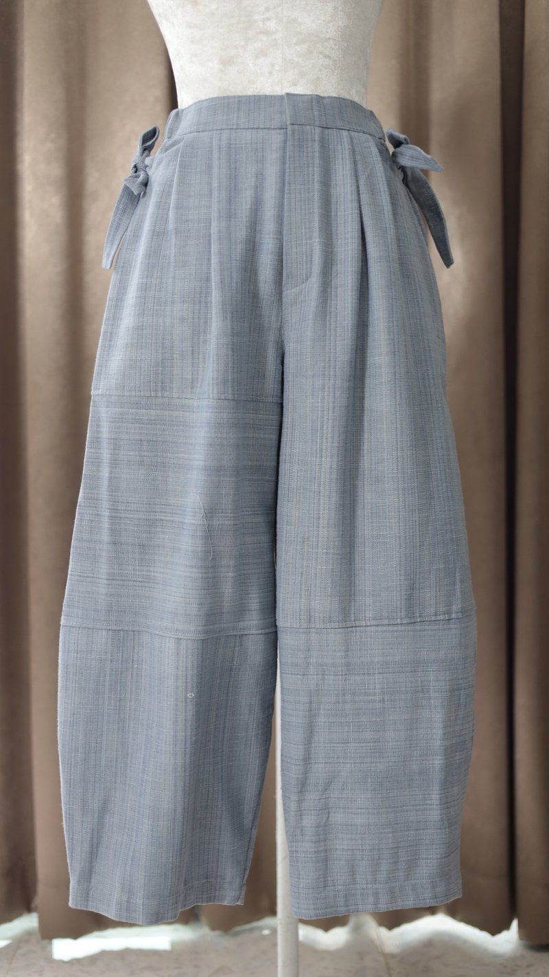 Loom & Leaf - Artisanal Barrel Pant - 男長褲/休閒褲 - 棉．麻 藍色