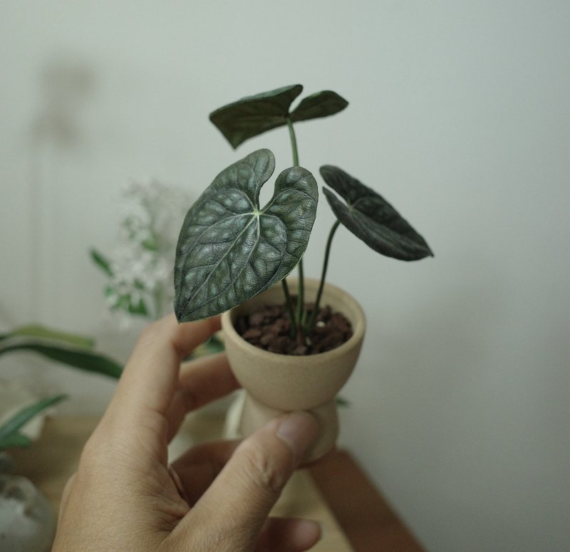 奢華火鶴盆栽 絕版作品 僅此一件 - 擺飾/家飾品 - 真皮 